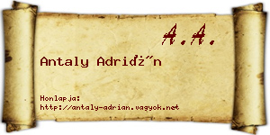 Antaly Adrián névjegykártya
